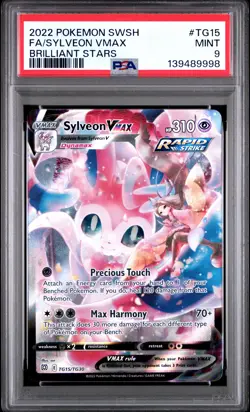 2022 POKEMON SWORD & SHIELD BRILLIANT STARS #TG15 FULL ART/SYLVEON VMAX PSA 9 - Image 1