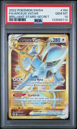 2022 POKEMON SWORD & SHIELD BRILLIANT STARS SECRET FULL ART/ARCEUS VSTAR PSA 10 - Image 1