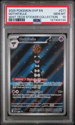 PSA 10 GEM Mint Gothitelle SVP211 Black Star Promo - Pokemon WHT Tech Sticker - Image 1