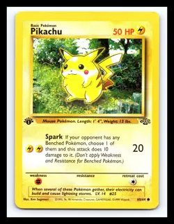 💥 Pikachu 1st Edition Stamp Jungle Set 1999 Pokemon TCG Non Holo # 60/64 - Image 1