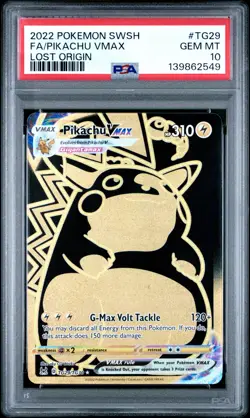 2022 POKEMON SWORD & SHIELD LOST ORIGIN #TG29 FULL ART/PIKACHU VMAX PSA 10 - Image 1