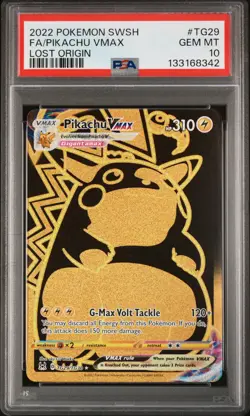 2022 POKEMON SWORD & SHIELD LOST ORIGIN #TG29 FULL ART/PIKACHU VMAX PSA 10 - Image 1