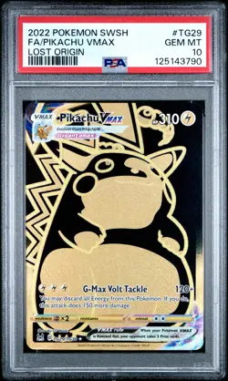 2022 POKEMON SWORD & SHIELD LOST ORIGIN #TG29 FULL ART/PIKACHU VMAX PSA 10 - Image 1