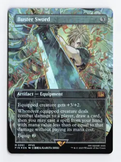 Buster Sword 351 Borderless Foil FFVII Final Fantasy Magic the Gathering Card NM - Image 1