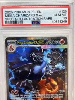 PSA 10 Mega Charizard X Ex #125/094 - Phantasmal Flames Pokemon TCG - PRISTINE - Image 2