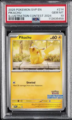 2025 POKEMON SVP EN-SV BLACK STAR PROMO ILLUSTRATION CONTEST 2024 PIKACHU PSA 10 - Image 1