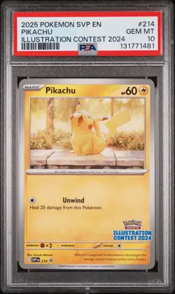 2025 POKEMON SVP EN-SV BLACK STAR PROMO ILLUSTRATION CONTEST 2024 PIKACHU PSA 10 - Image 1
