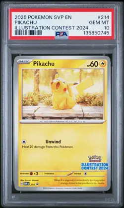 2025 POKEMON SVP EN-SV BLACK STAR PROMO ILLUSTRATION CONTEST 2024 PIKACHU PSA 10 - Image 1