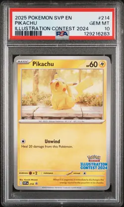 2025 POKEMON SVP EN-SV BLACK STAR PROMO ILLUSTRATION CONTEST 2024 PIKACHU PSA 10 - Image 1
