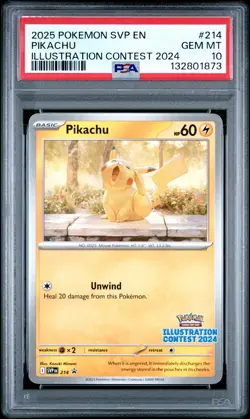 2025 POKEMON SVP EN-SV BLACK STAR PROMO ILLUSTRATION CONTEST 2024 PIKACHU PSA 10 - Image 1