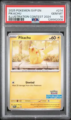 2025 POKEMON SVP EN-SV BLACK STAR PROMO ILLUSTRATION CONTEST 2024 PIKACHU PSA 10 - Image 1