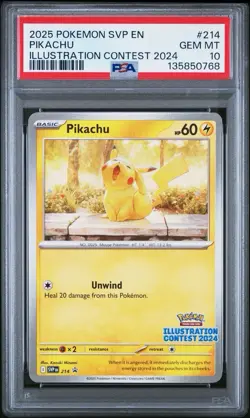 2025 POKEMON SVP EN-SV BLACK STAR PROMO ILLUSTRATION CONTEST 2024 PIKACHU PSA 10 - Image 1
