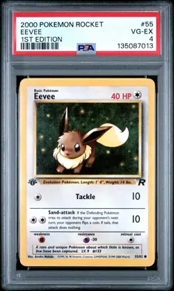 2000 POKEMON ROCKET 1ST EDITION #55 EEVEE PSA 4 - Image 1