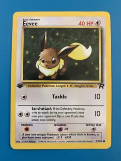 1st Edition Eevee 55/82 Team Rocket Set Rare Vintage Pokemon Card - NM - Image 1