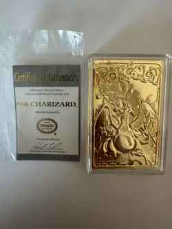1999 Pokemon Burger King 23K Gold-Plated Charizard Card Poke Ball (No Box) - Image 1