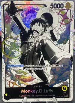 One Piece TCG - Monkey.D.Luffy ST29-001 Alt Art Leader Card - ST29 Bonus NM/M - Image 1