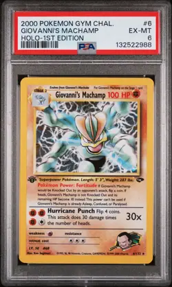 2000 POKEMON GYM CHALLENGE HOLO-1ST ED #6 GIOVANNI'S MACHAMP PSA 6 - Image 1