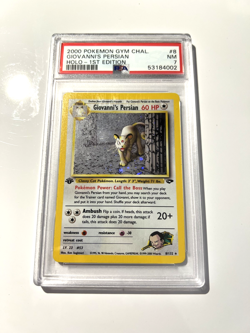 2000 Giovanni’s Persian 8/132 Pokemon Gym Challenge Holo foil 1st Edition PSA 7 - Image 1