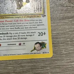 Giovanni's Persian 8/132 Gym Challenge Holo with Swirl Rare Unlimited Pokemon - Image 4
