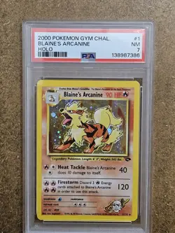 PSA 7 Blaine's Arcanine Holo - 1/132 - Gym Challenge Pokemon TCG - Image 1
