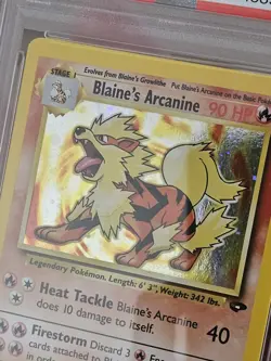 PSA 7 Blaine's Arcanine Holo - 1/132 - Gym Challenge Pokemon TCG - Image 2