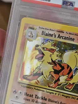 PSA 7 Blaine's Arcanine Holo - 1/132 - Gym Challenge Pokemon TCG - Image 3