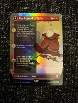 Magic the Gathering #357 The Legend of Roku/Avatar Roku Borderless Foil - Image 1