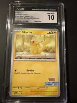 Pokemon Pikachu #214 Illustration Contest Winner BSP 2024 - CGC 10 Gem Mint - Image 1