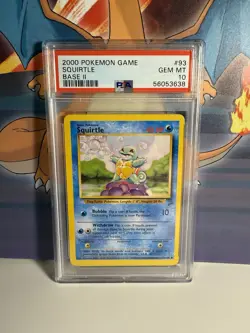 Pokemon Squirtle Base Set 2 93/130 PSA 10 GEM MINT 2000 - Image 1