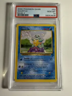Pokemon Squirtle Base Set 2 93/130 PSA 10 GEM MINT 2000 - Image 5