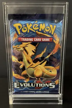 Pokemon XY Evolutions Sealed Booster Pack Charizard Art New & Sealed. W/ Acrylic - Image 1