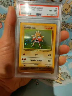 1999 Pokemon Base Set Holo Hitmonchan 7/102 PSA 8 Wizards of The Coast (WOTC) - Image 3