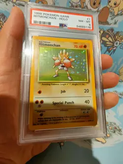 1999 Pokemon Base Set Holo Hitmonchan 7/102 PSA 8 Wizards of The Coast (WOTC) - Image 4
