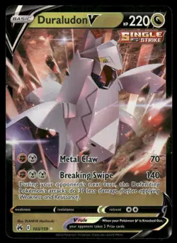 Pokemon Cards Duraludon V 103/159 Crown Zenith Holo Rare V NM *2 - Image 1