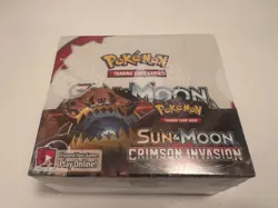 Pokemon Sun & Moon Crimson Invasion Booster Box Factory Sealed - Image 1