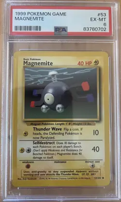 PSA 6 EXCELLENT-MINT 1999 Pokemon Game Base #53 Magnemite - Image 1