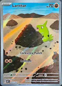 Larvitar 203/197 Holo Art Rare Pokemon TCG Obsidian Flames OBF 2023 NM English - Image 1