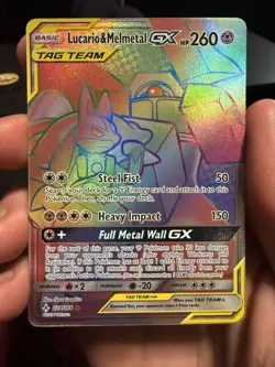 Pokemon TCG Lucario & Melmetal GX Tag Team Rainbow Rare Secret 224/214 NM - Image 2