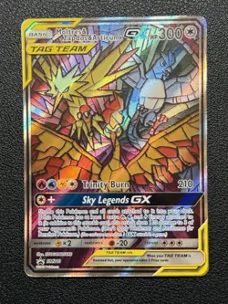 Moltres Zappos Articuno GX Pokemon Stained Glass Promo #SM210 2019 NM Pokemon - Image 1