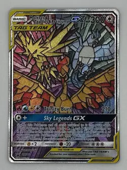 Pokemon TCG Moltres Zapdos Articuno GX SM210 Stained Glass Promo Mint Near Mint - Image 1