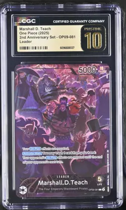 One Piece Marshall.D.Teach OP09-081 2nd Anniversary Set Promo CGC PRISTINE 10 - Image 1