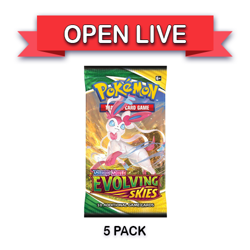 Open Live 5 Pack X Pokemon TCG Evolving Skies Loose Booster Pack English - Image 1