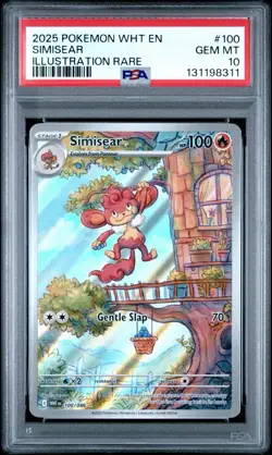2025 Pokemon TCG Simisear 100/086 Illustration Rare Sv: White Flare PSA 10 GEM - Image 1