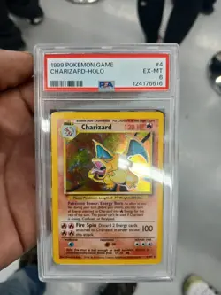1999 Pokemon TCG Charizard Base Set Holo Rare Card 4/102 PSA 6 - Image 1