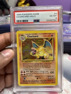 Pokemon TCG Charizard Base Set Holo Unlimited Rare Card 4/102 PSA 6 - Image 1