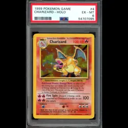 1999 Pokemon TCG Charizard Base Set Holo Rare Card 4/102 EX PSA 6 - Image 1