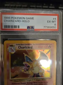 1999 Pokemon TCG Charizard Holo Rare Base Set, PSA Graded 6 - Image 3