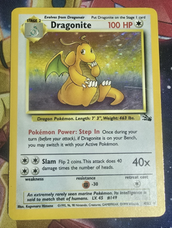 Dragonite 4/62 Holo - Pokemon TCG WOTC Fossil - MP - Image 2