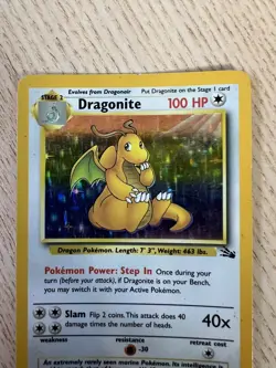 Pokemon TCG Dragonite 4/62 MP Fossil Unlimited Holo Rare WOTC - Image 2