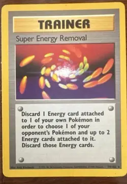 Pokemon TCG Base Set Trainer Super Energy Removal Card 79/102 Rare - Image 1